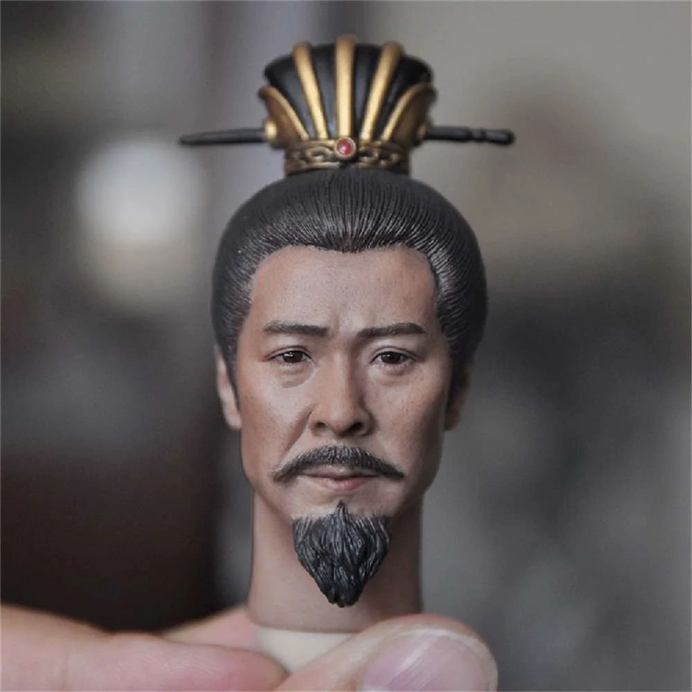 Three Kingdoms Series Liu Xuande Liu Bei  Head SculptureHair Crown Soldier   Model 1/6 Scale For12 Inch  Action Figure Body Toy