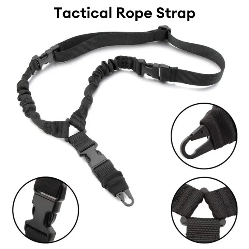 

Tactical Rope Strap Adjustable Shoulder Strap Metal Buckle Tactical Gear Elastic Rope Belt Outdoor Hunting Tactical Rope Strap