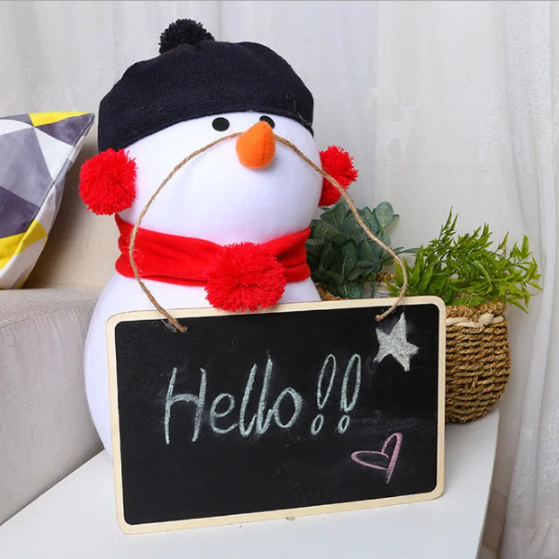 크리 에이 티브 미니 재사용 가능한 나무 지울 수있는 칠판 교수형 문자열 장식 디스플레이 블랙 스퀘어 메시지 보드 공예 선물