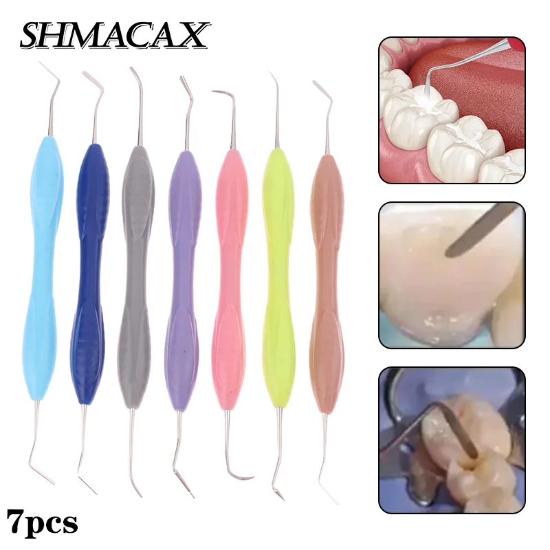 

7 шт., шпатель для наполнения композитной смолой с двойной головкой, эстетическое восстановление, наполнитель из смолы, инструмент для восстановления, инструменты для стоматолога