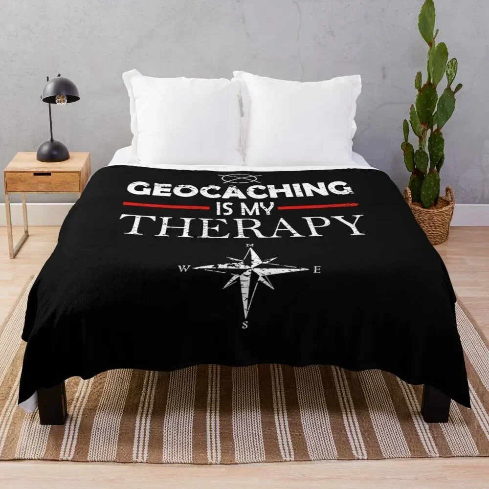 Geocaching is my therapy Throw Blanket christmas gifts sofa bed Flannel Custom Blankets