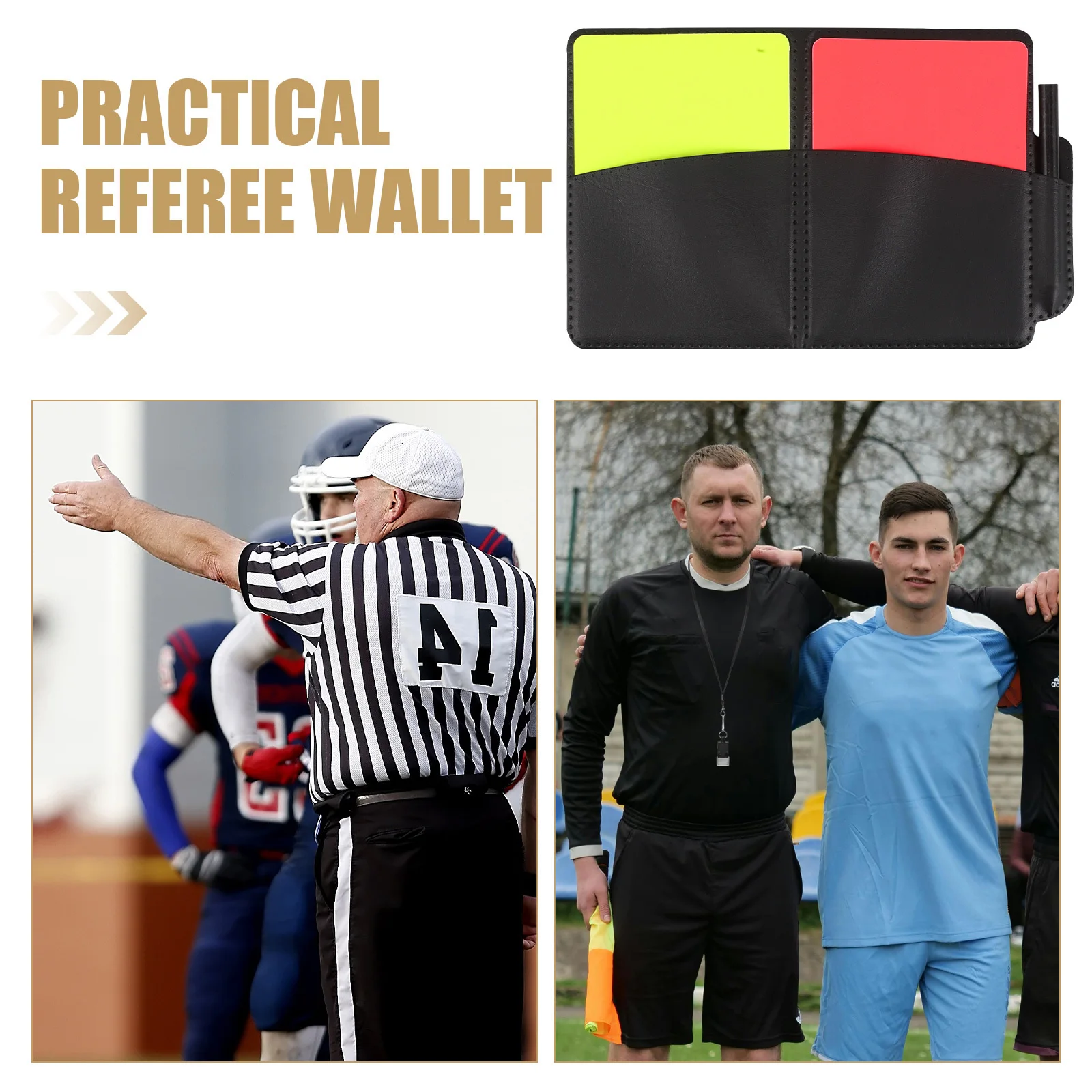 

1 set Football Referee Kit Red Yellow Cards With Record Book Pencil For Soccer Rugby Volleyball Team Sports Equipment