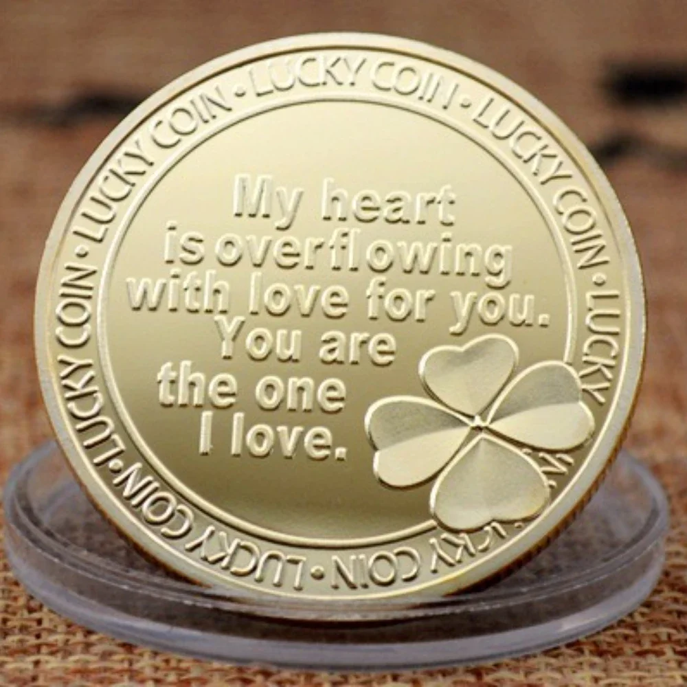 I Love You Lucky Souven Coin Silvery Golden Plated You Are The One I Love Commemorative Coin Gift