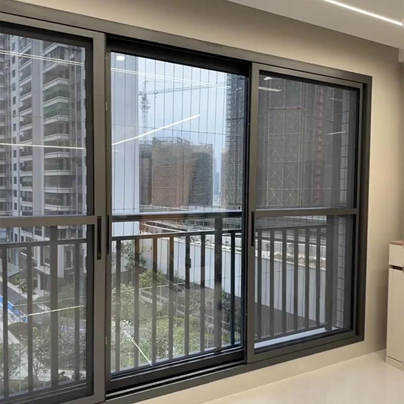 China Factory Waterproof Horizontal Sliding Window Aluminum Alloy Frame Soundproof Heat Insulation Glass Window
