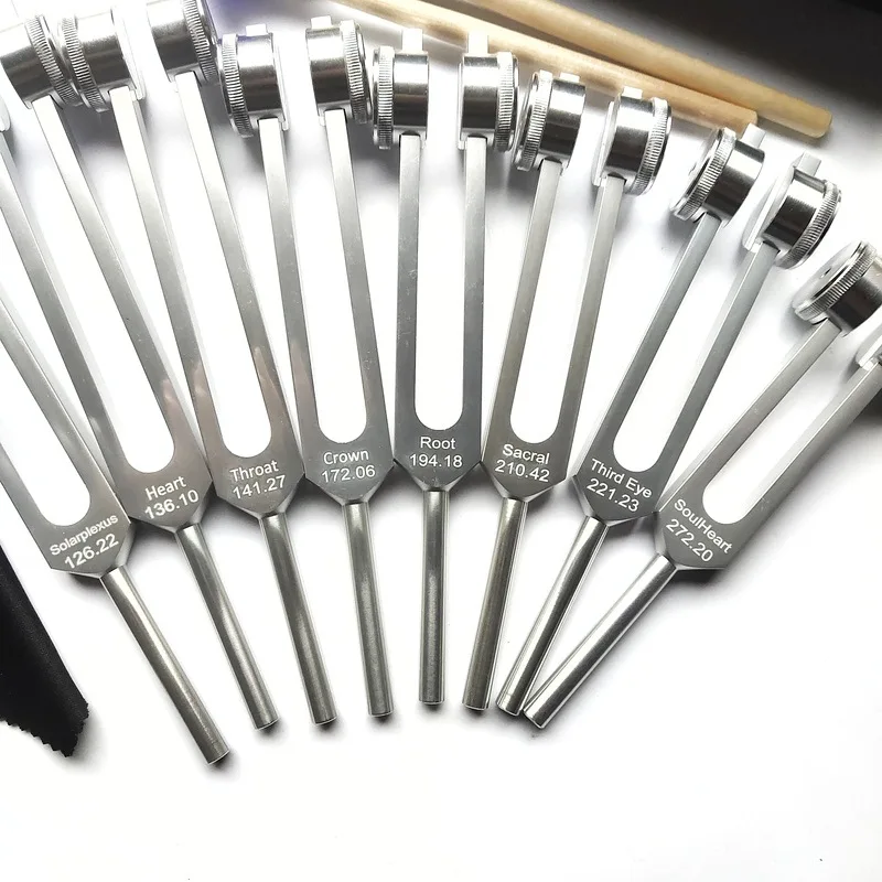 Aluminium Alloy Schumann Resonance Tuning Forks Silver Tuning Fork Sound Healing Professional Percussion Instruments Accessories