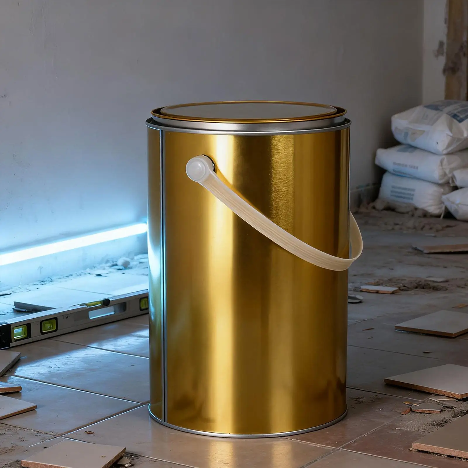 Portable Iron Paint Pail with Lid Metal Bucket Storage Durable Multipurpose Container for Varnish Adhesives