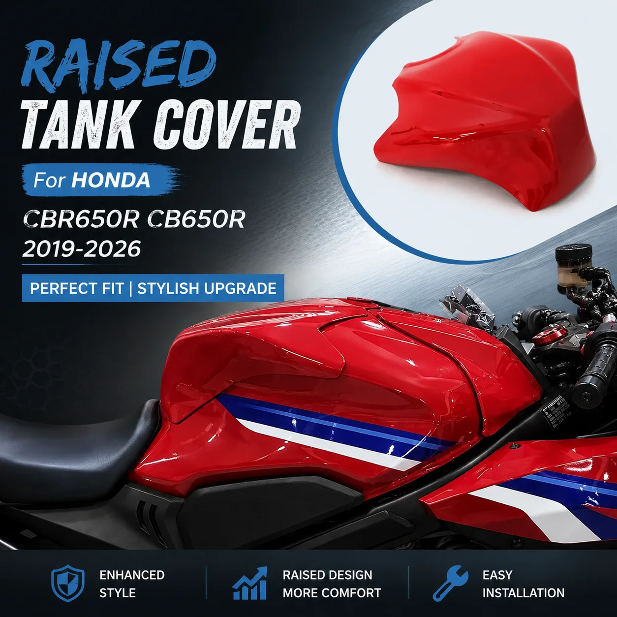 

For Honda CBR650R CB650R 2019-2025 Fuel Tank Cover Protection Cover, Top Cover Fairing, Fuel Tank Cover Protection Device