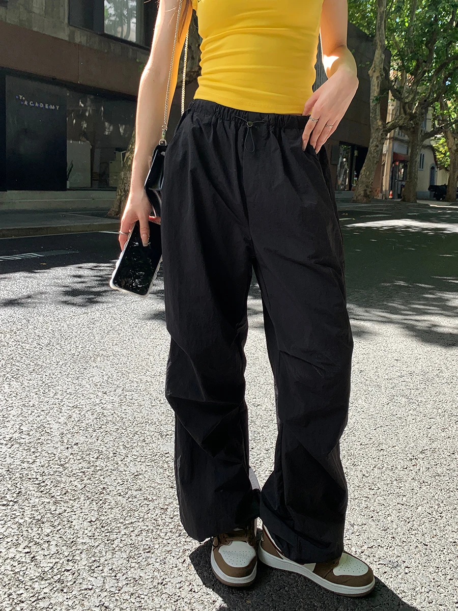 

Брюки женские летние Stevens Qui Dry Workwear, повседневные, прямые, свободные, тонкие, длинные, с высокой талией, в американском стиле, драпированные