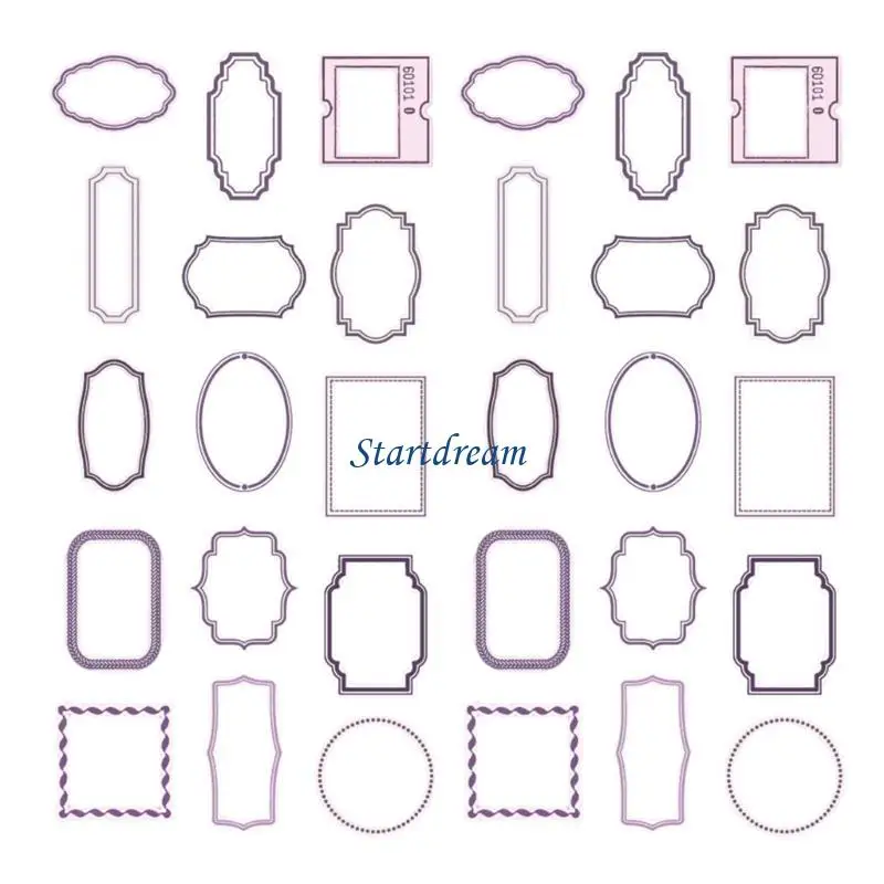 30 Pcs/Set Hollow Out Decorative Frame Vintage Scrapbook Frames Retro Picture Frame for Journal Card Making Decoration K92C