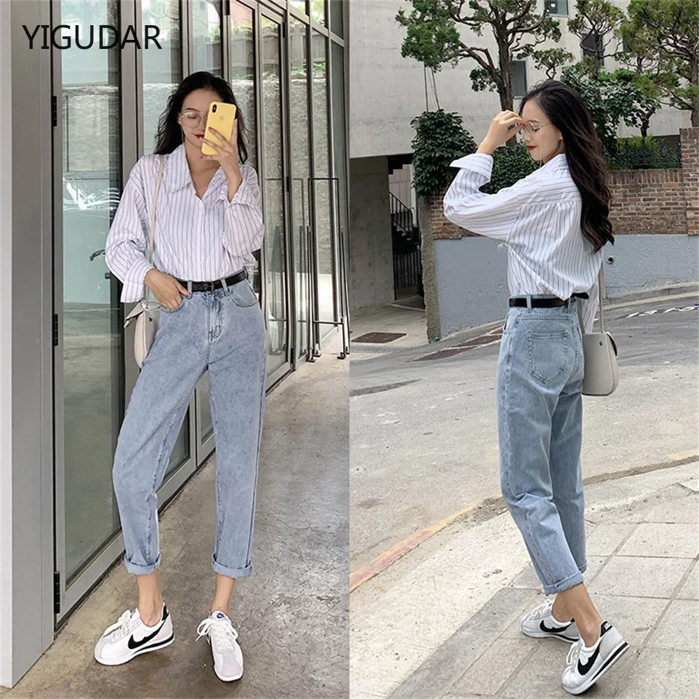 

2022 Harem Pants Vintage High Waist Jeans Woman Boyfriends Women's Jeans Full Length Mom Jeans Cowboy Denim Pants Vaqueros Mujer