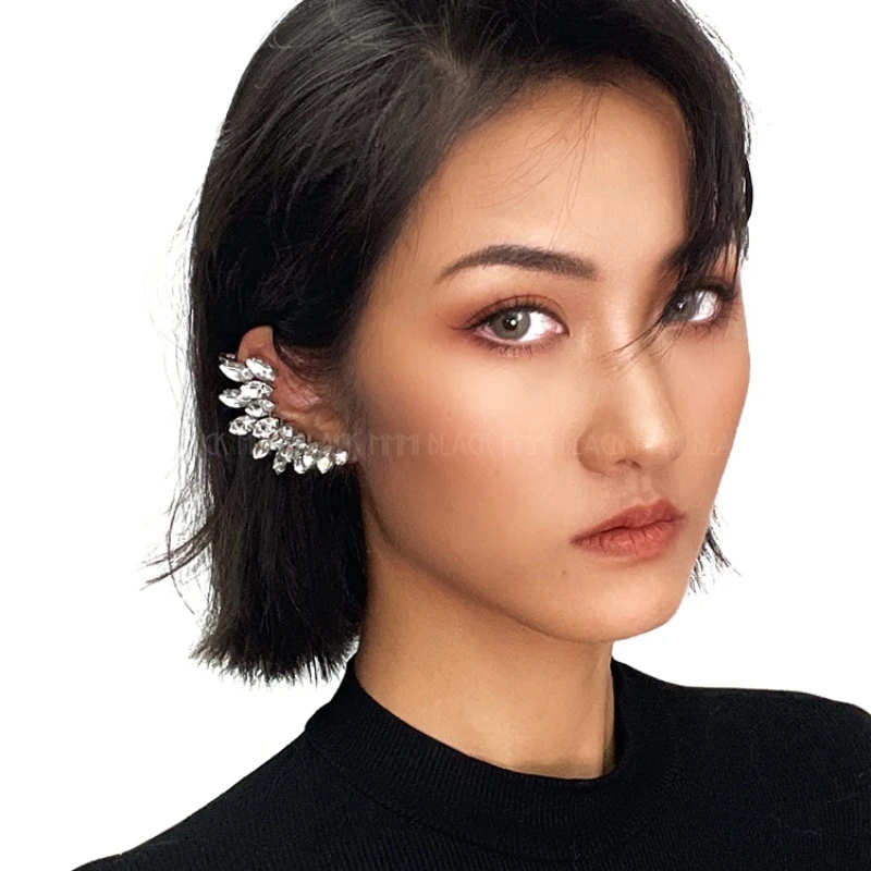 

Super Flash Diamond Design Simple Metal Zircon Ear Bone Clip Irregular Stud Earring Ear Clip For Women Girls Wedding Jewelry