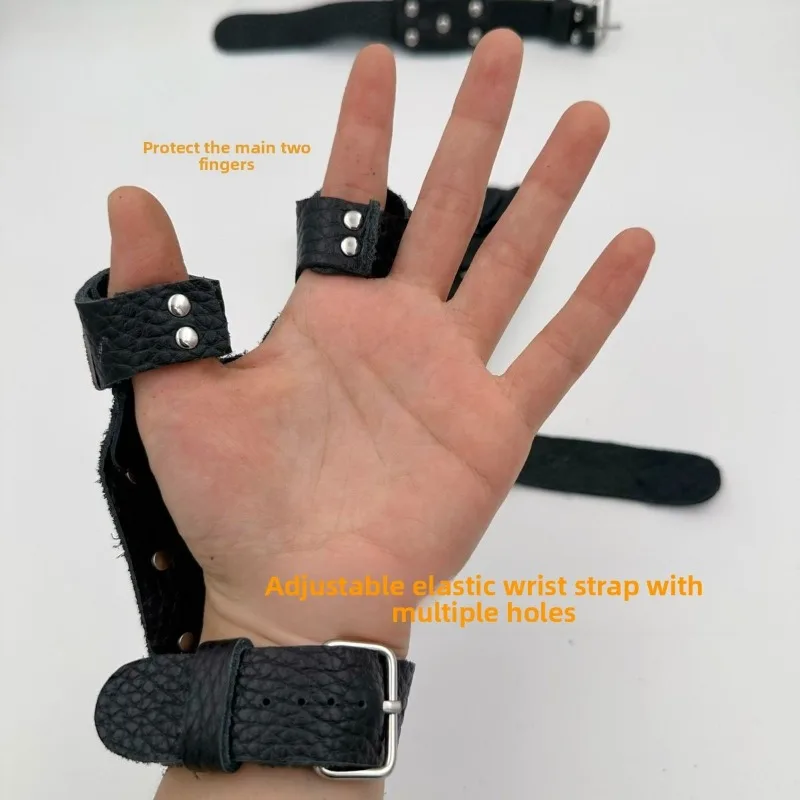 Professional Heavy Duty Stainless Steel Slingshot Fishing Hunting Hand Guard Protective Leather Grip Pulley System Outdoor Tool