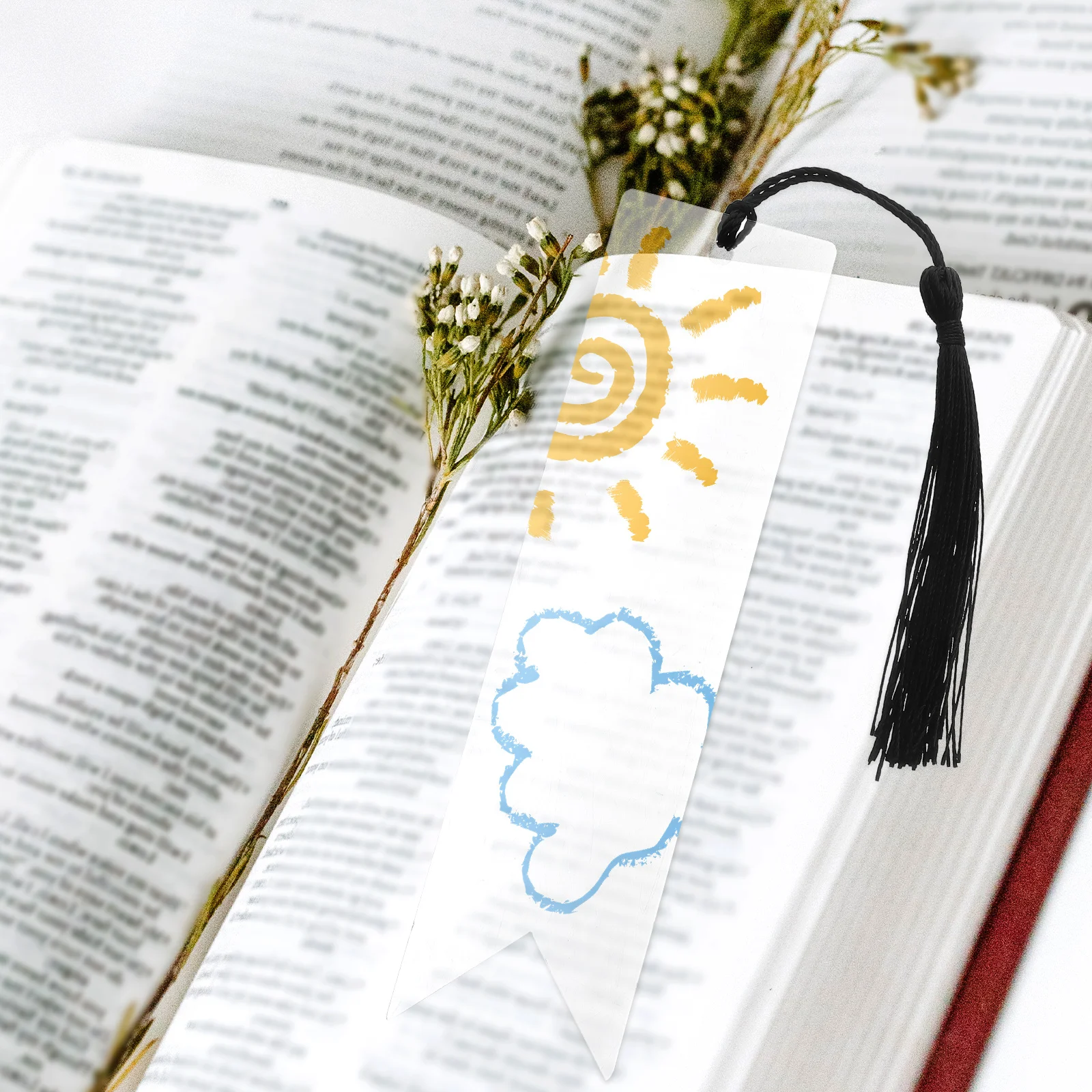 

12pcs Acrylic Bookmark Plain Clear Transparent DIY Craft Blank Bookmarks Tassels Pendant Decorative Page Marker Gifts