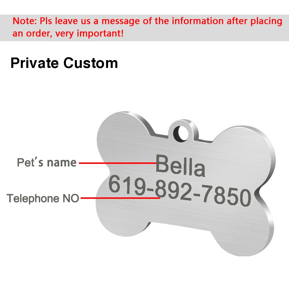 Free Engraved Cat ID Tag Personalized Puppy Kitten Collar Pendant Anti-lost Nameplate Tags For Dogs Cats Necklace Accessories