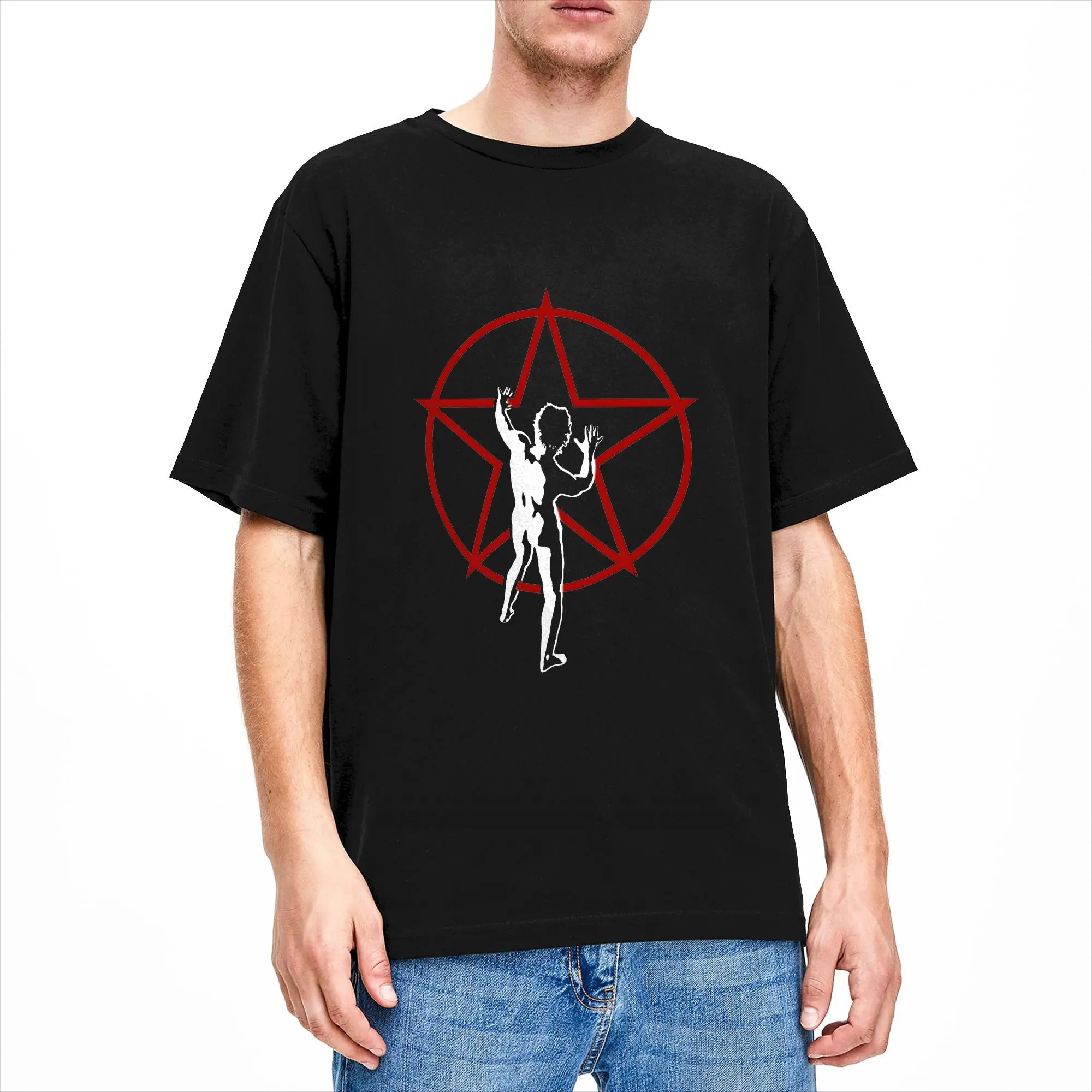 Casual Rush Rock   Band Starmen Logo T-Shirt Men's Cotton Short Sleeve  Round Neck Summer Top Tee