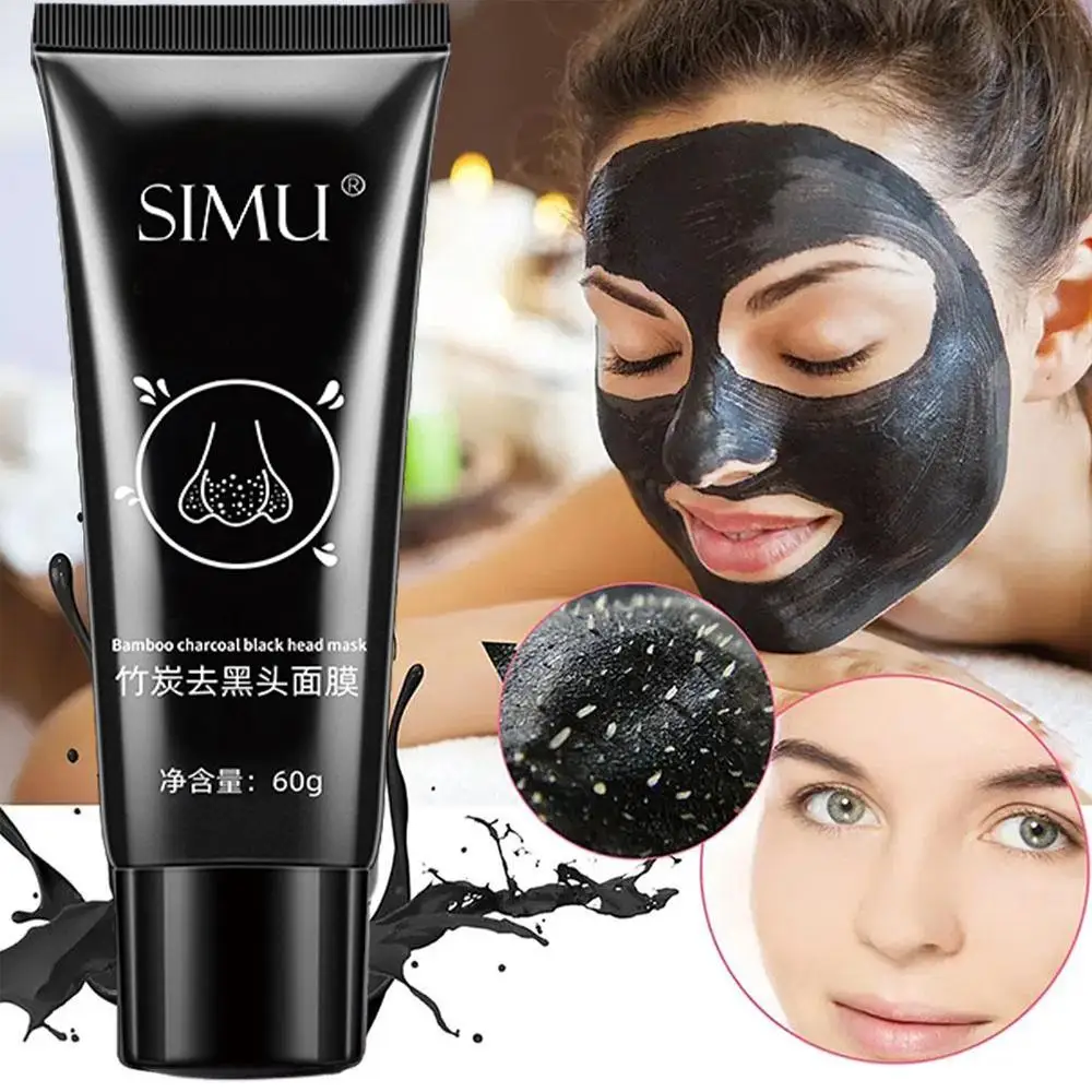 60g masker kupas penghilang komedo, Krim Masker Wajah penghilang komedo kontrol minyak hidung bintik hitam jerawat pembersih dalam kosmetik untuk wanita kulit J1U0