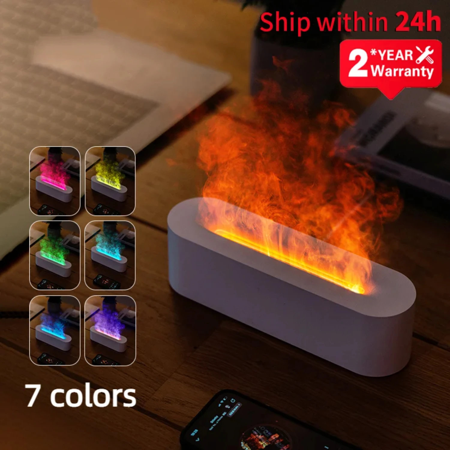 New Enhance your relaxation experience with this stylish, portable ultrasonic essential oil diffuser. Featuring a calming Flame 