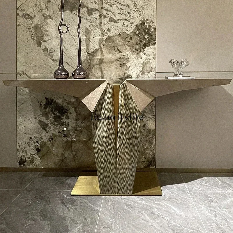 

SS 7304New Arrivals New styleNN NNLight luxury door entry rock slab porch table against the wall end view table modern simple ca