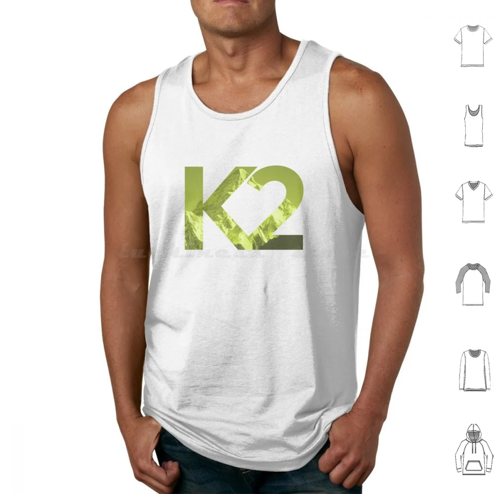 K2 Tank Tops Vest Sleeveless K2 Summit Mountain Everest Highest Second Pakistan Climb Sports Extreme