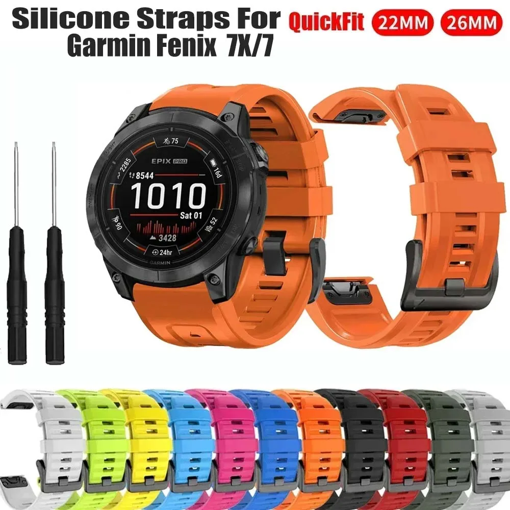 26MM 22MM Silikon Uhr Band Straps Für Garmin Fenix 7X 7 6X 6 Pro Easyfit Armband Fenix 5 5X Plus Smartwatch Armband