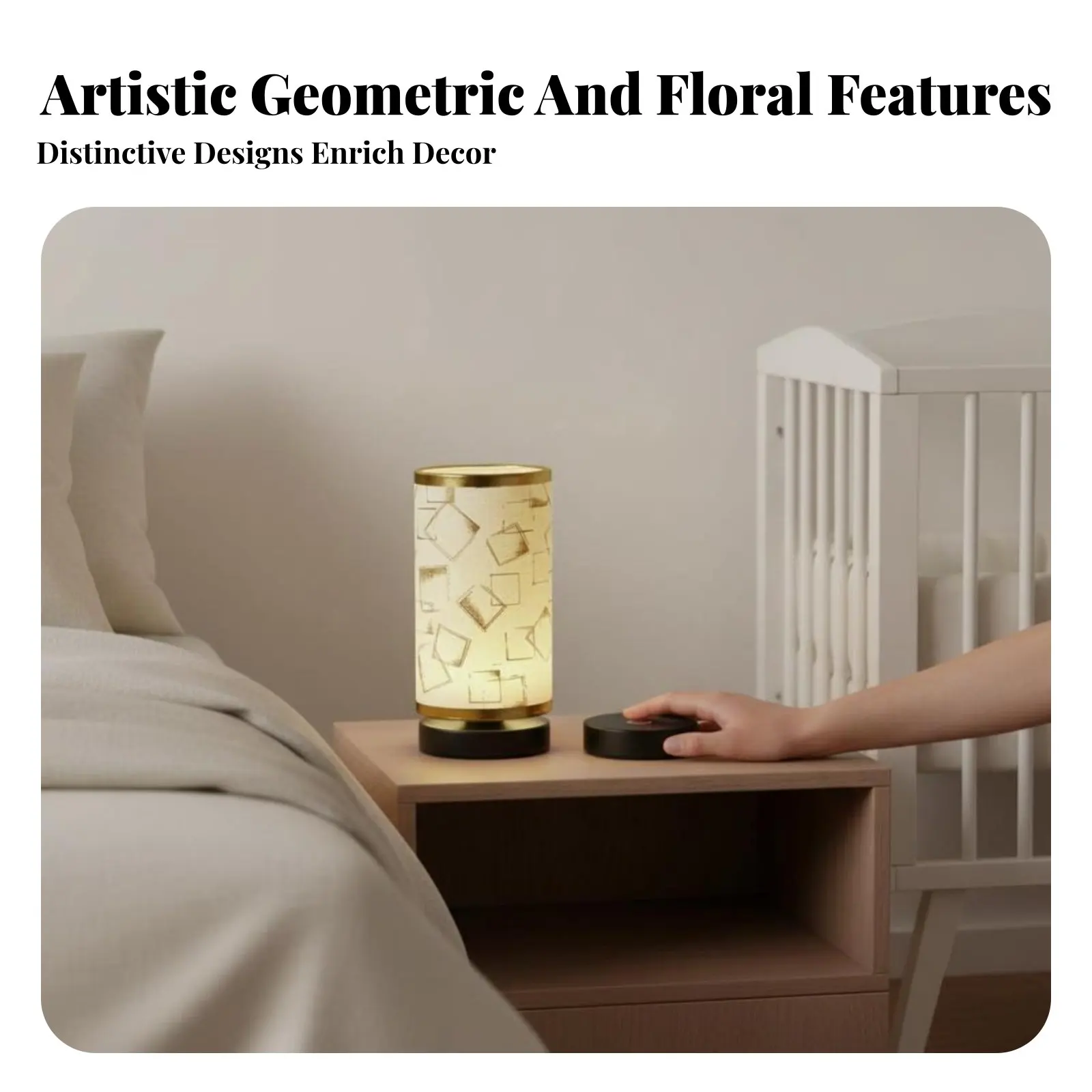 

Iron Art Table Lamp, Nordic Fabric Shade, Corded Night Light, Modern Bedroom, Study Room