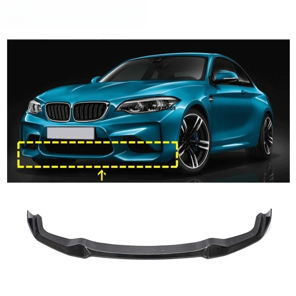 

Carbon Fiber Front Bumper Lip Chin Spoiler for F87 M2 Coupe Only 2016 up ( Not Fit Competition Bumper )