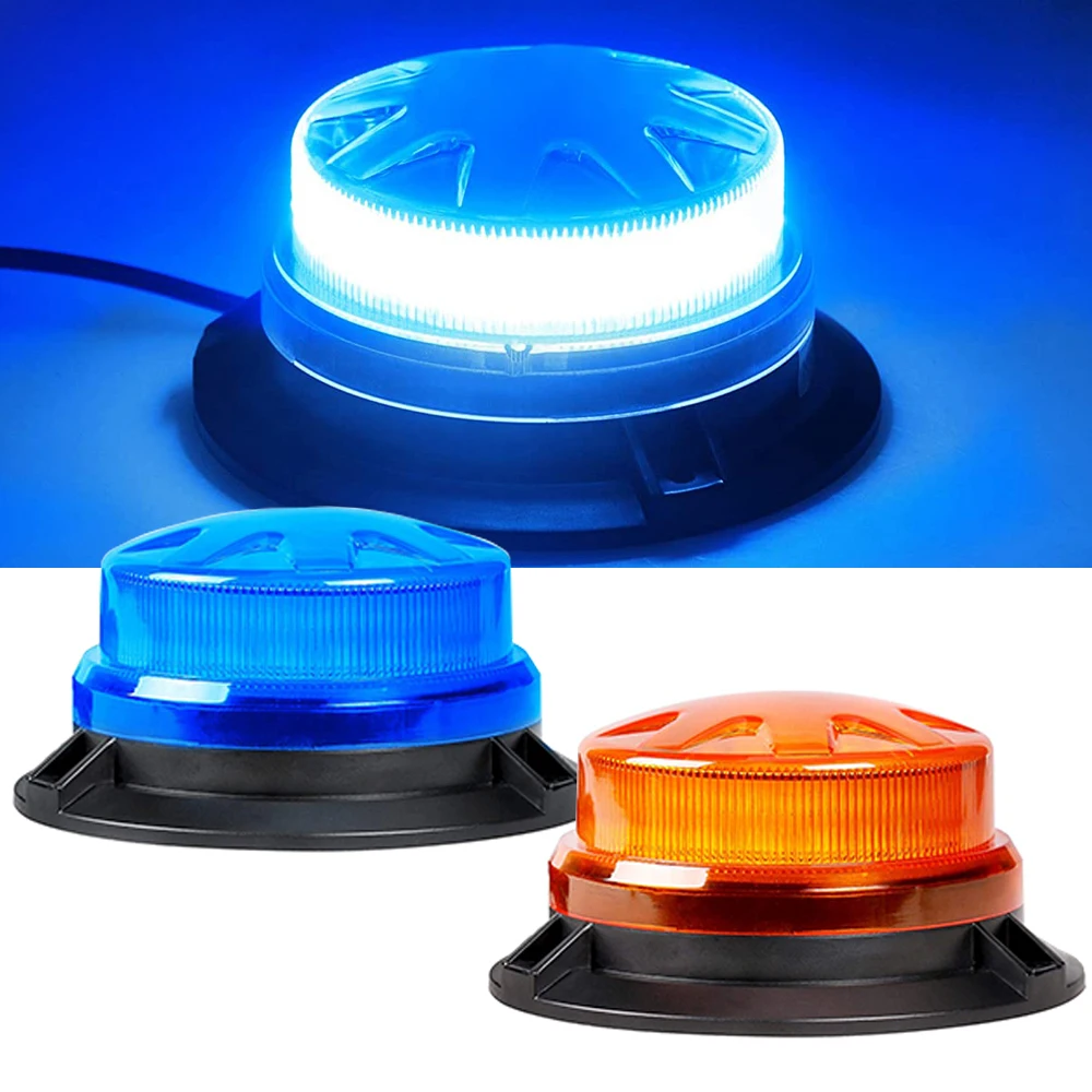 Magnetic Base Car Strobe Light 24 LEDs Car Roof Flashing Hazard Warning Lamp 12V 24V Auto Safety Beacon Lamp Red Blue Yellow