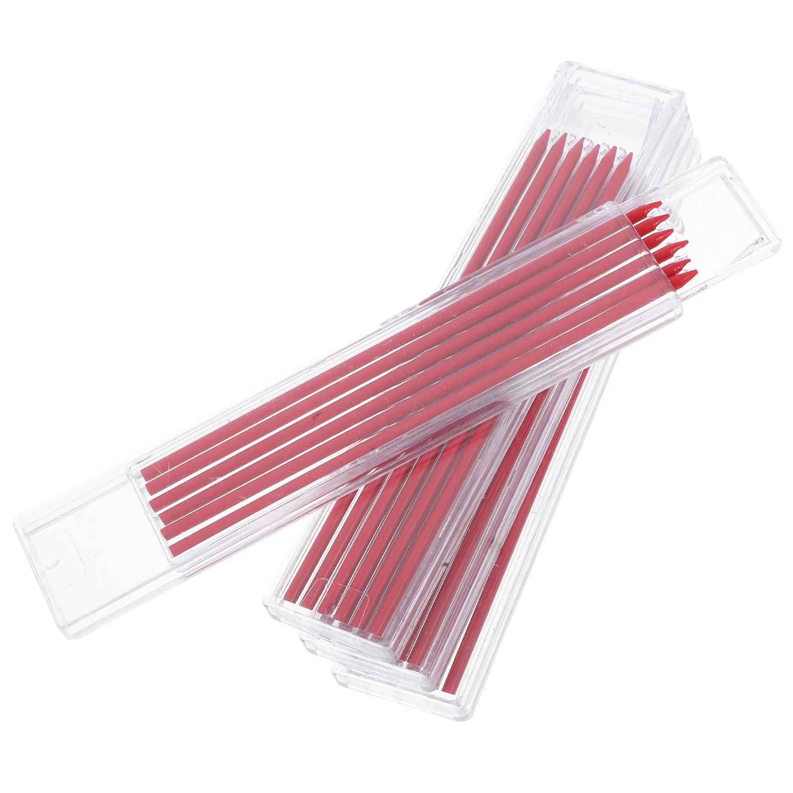 48pcs Deep Hole Construction ดินสอเติม 2 มม.สีแดง Carpenter ดินสอ Cores สําหรับงานไม้ร่างและ Crafting สําหรับเครื่องหมายบน