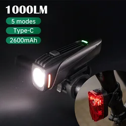 Bicycle Front Light, 1000 Lumens, USB Rechargeable, Bike Light sets , Flashlight, Waterproof Headlight, Helmet Lamp