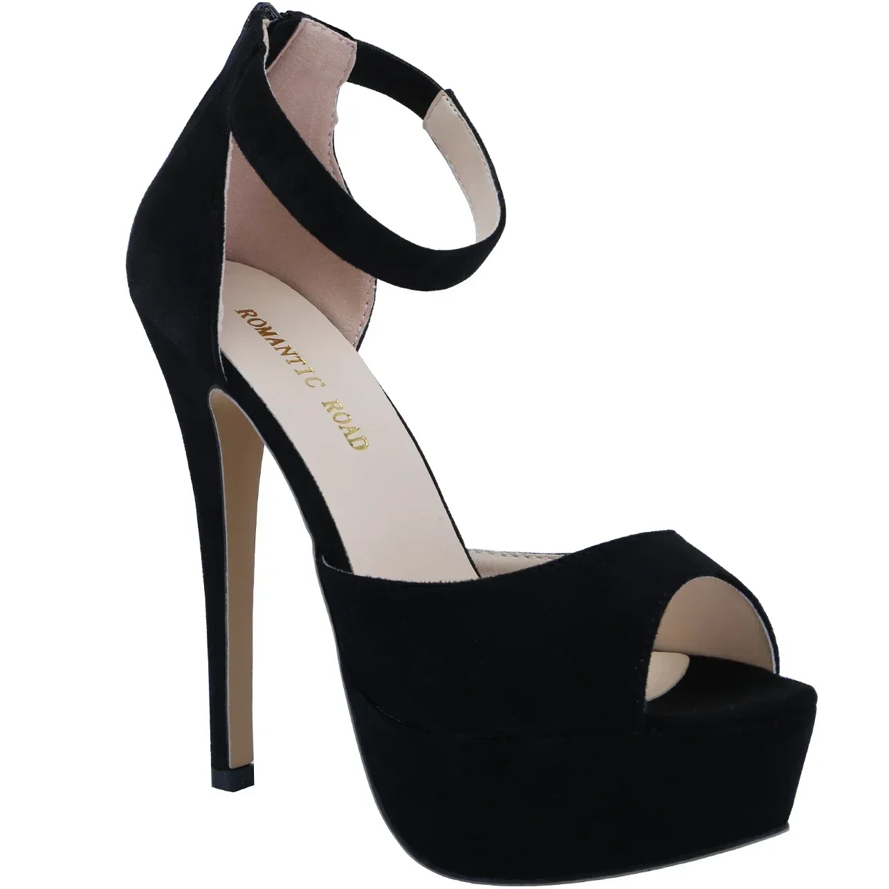 Yaz Seksi Pompalar Kadın platform sandaletler Fermuar Kayış Striptizci Kutup Dans Yüksek Topuklu Peep Toe Stilettos Bayan Parti Düğün Ayakkabı