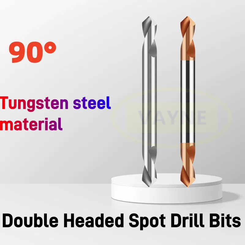 1 unidade 3-12 mm 90 °   Revestimento de estanho carboneto 2 flauta dupla cabeça ponto fixo broca cnc ferramentas broca mecânica