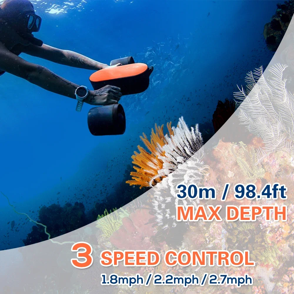 350W Electric Jet Ski Underwater Scooter 60mins Diving Equipment Underwater Booster Swimming Pool Sea Scooter for Kids Adults