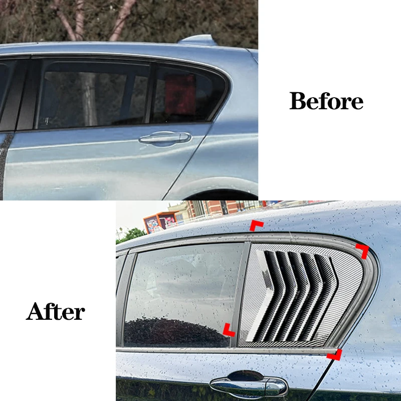 For BMW 1 Series F20 118i 120i Car Rear Window Shutter Cover Trim Window Louver Side Vent Shutter Panel 11-19  Accessories