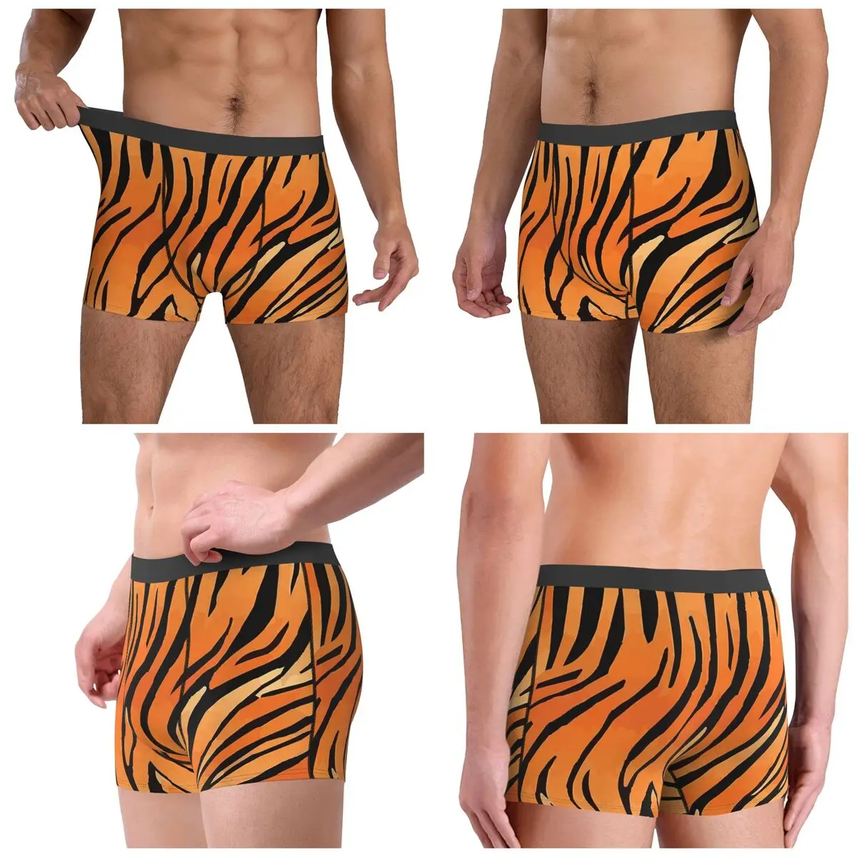 Boxer Underpants Shorts Bengal Tiger Animal Panties Men's Breathable Underwear for Homme Man Boyfriend Gifts