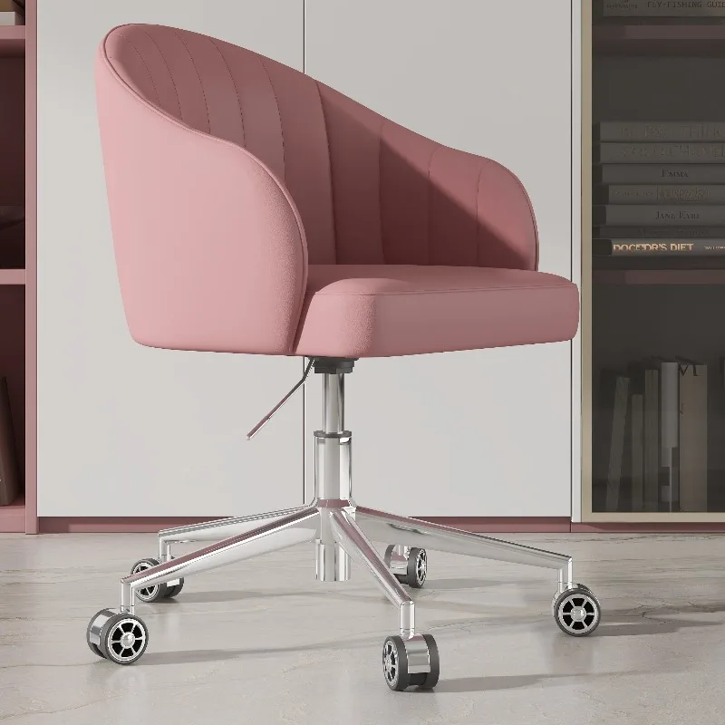 Luxury Swivel Office Chair Comfortable Computer Desk Seat Adjustable Makeup Vanity Stool for Bedroom