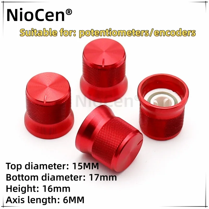 

（2pcs）Aluminum alloy red knob D-axis potentiometer electronic switch amplifier volume knob cap