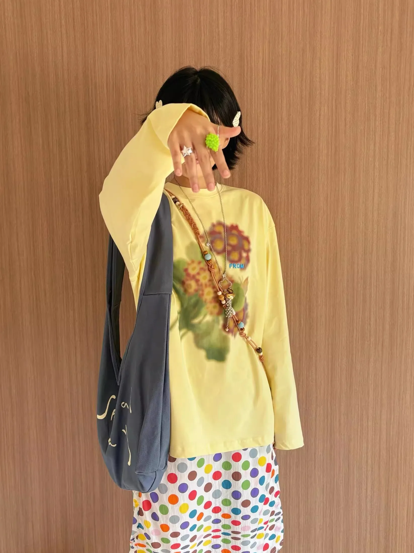 

Удобная хлопковая футболка с длинным рукавом, женская свободная повседневная футболка с цветочным принтом, универсальная повседневная одежда