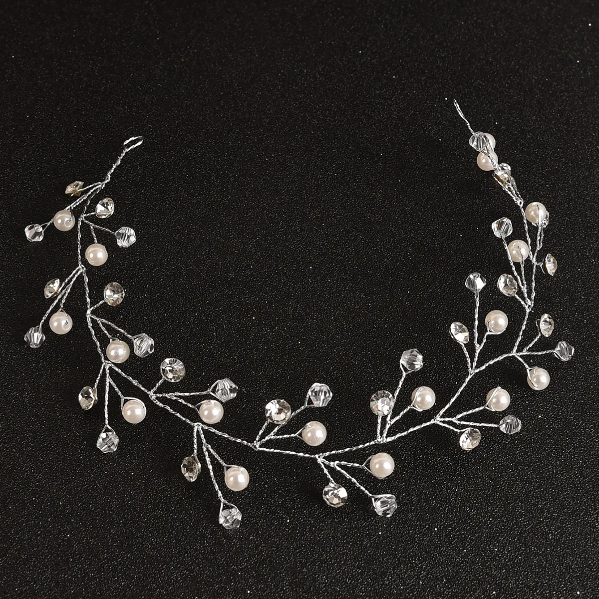 Floralbride Handmade Crystal Rhinestones Pearls Bridal Headband Wedding Hair accessories Hairband Women Girls Hair Jewelry