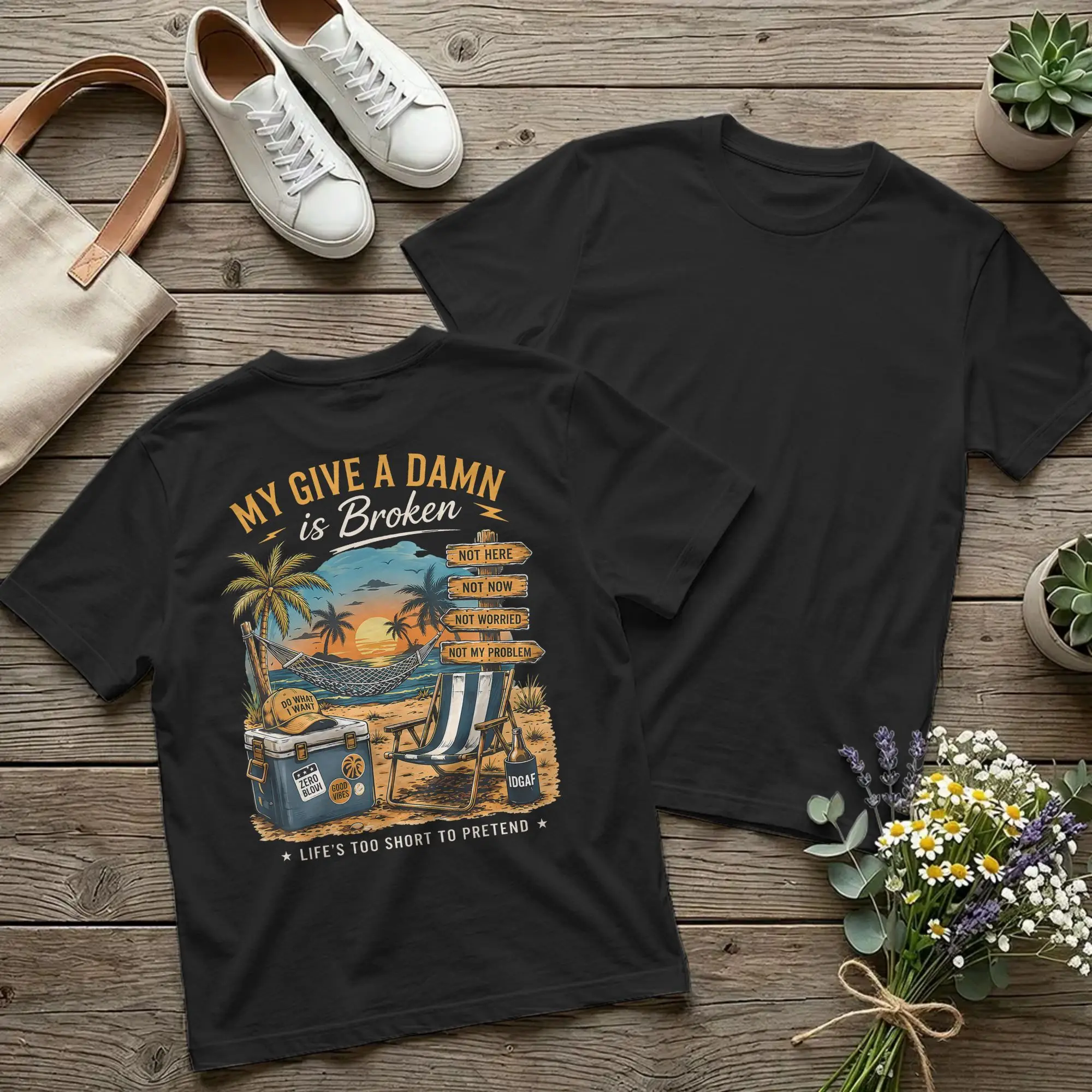 Backprint Novelty My Give A Damn is Broken Too Old to Care Club T-Shirt Men O Neck Cotton T Shirts Funny Tees Plus Size merch
