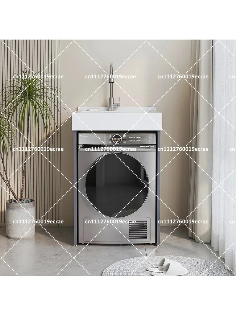 Custom Integrated Washing Machine Cabinet for Small Apartment Balcony Laundry Sink Basin - Space-Saving Design - view 4