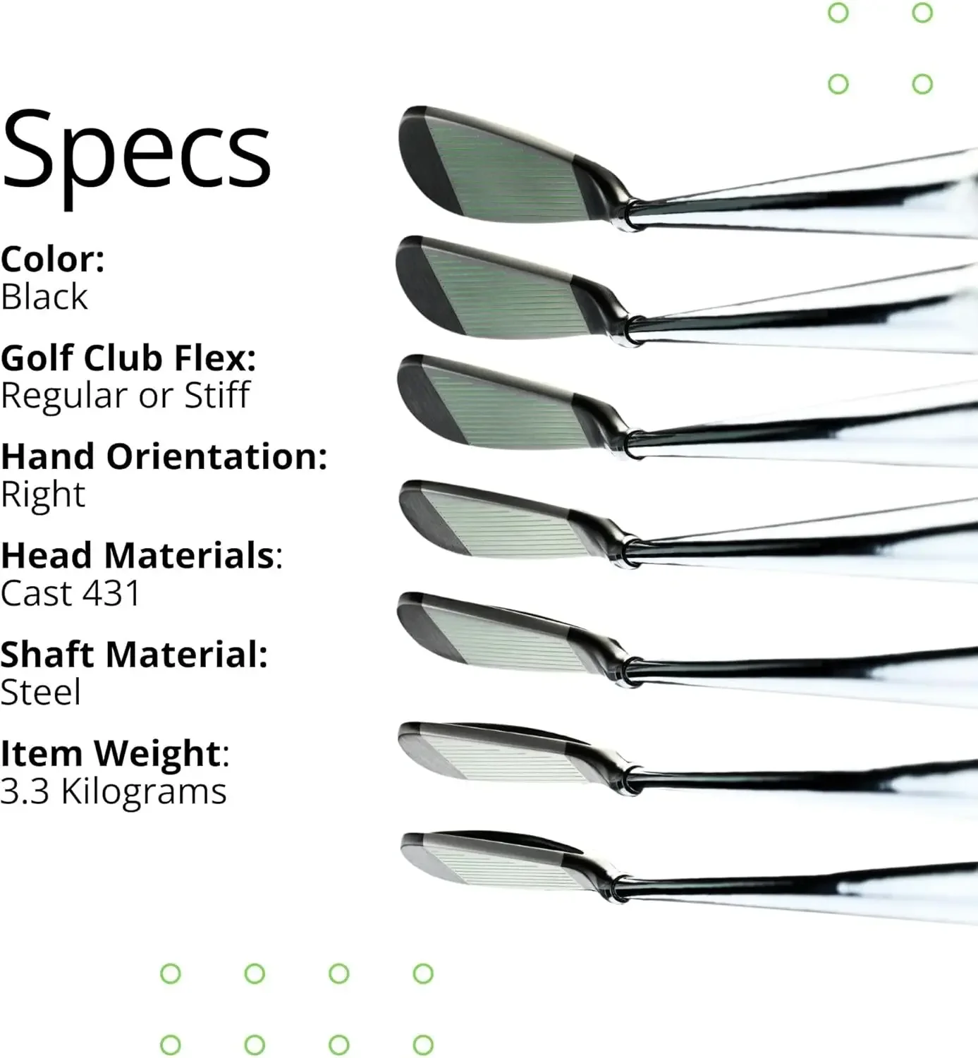 Premium Golf 4.0 Iron Set - Right-Handed Irons Include 4, 5, 6, 7, 8, 9, PW - Easy to Hit Golf Irons