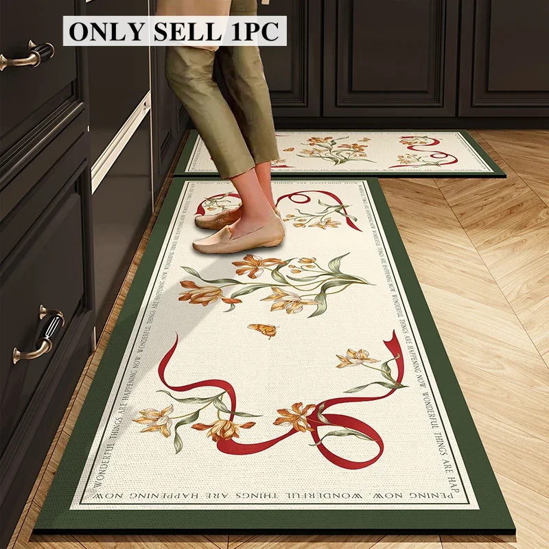Kitchen Carpet Waterproof PVC Leather Rug Long Carpets Non-slip Oil-proof Floor Mat American-style Home Decoration Rugs 주방 카펫
