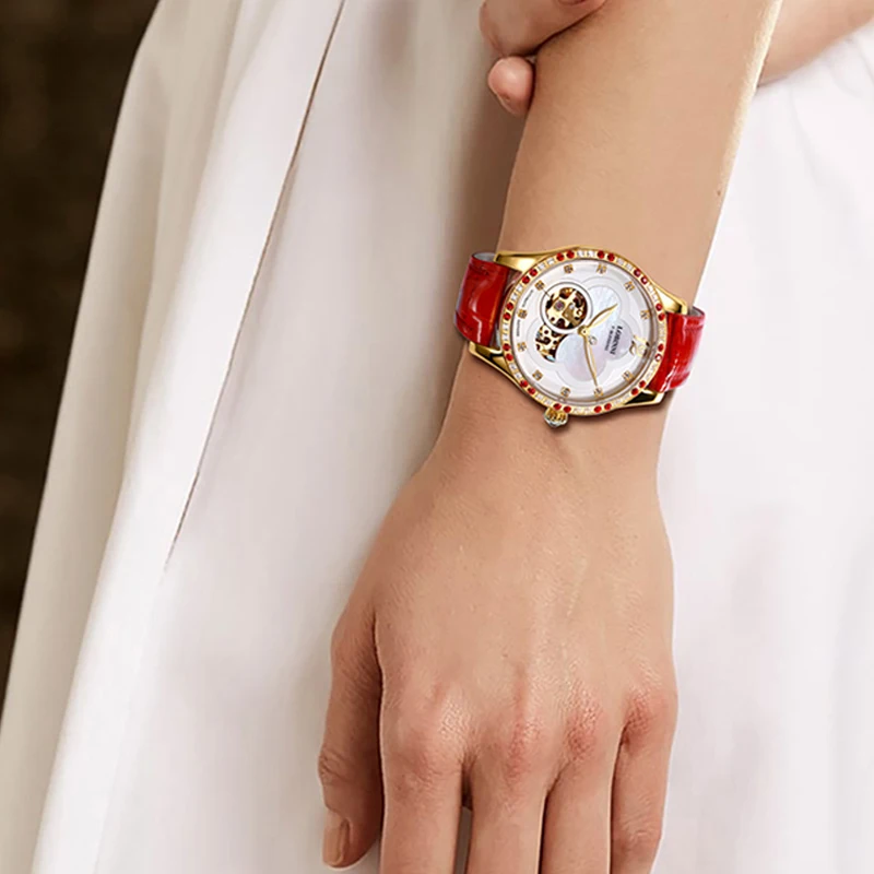 LOBINNI 2022 reloj de lujo para mujer movimiento MIYOTA relojes mecánicos automáticos esfera de nácar relojes de cristal de zafiro para mujer