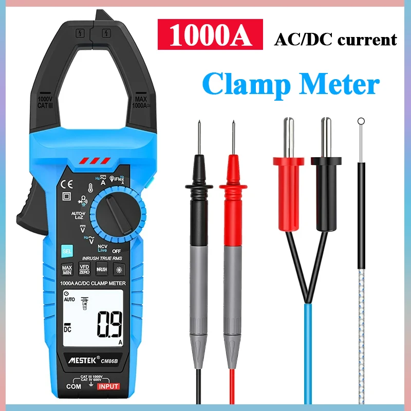 CM86 Clamp Meter DC/AC 1000A Auto Range Multimeter True-RMS Ammeter Amperimetrica Hook meter High Precision Current Clamp