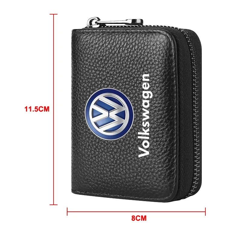 Leather Car Driver\'s License ID Card Bank Card Wallet Car Accessories For VW Volkswagen Sagitar Phideon Touareg Passat B8 Tiguan