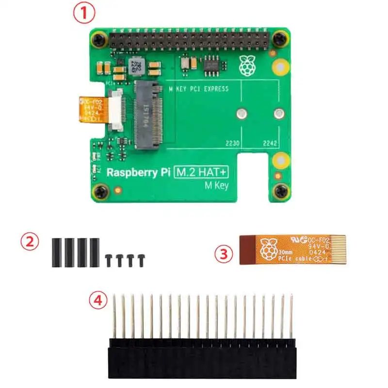 Imagem -02 - Raspberry pi com Pcie para M.2 Nvme Ssd Hat Mais Board Oficial Original