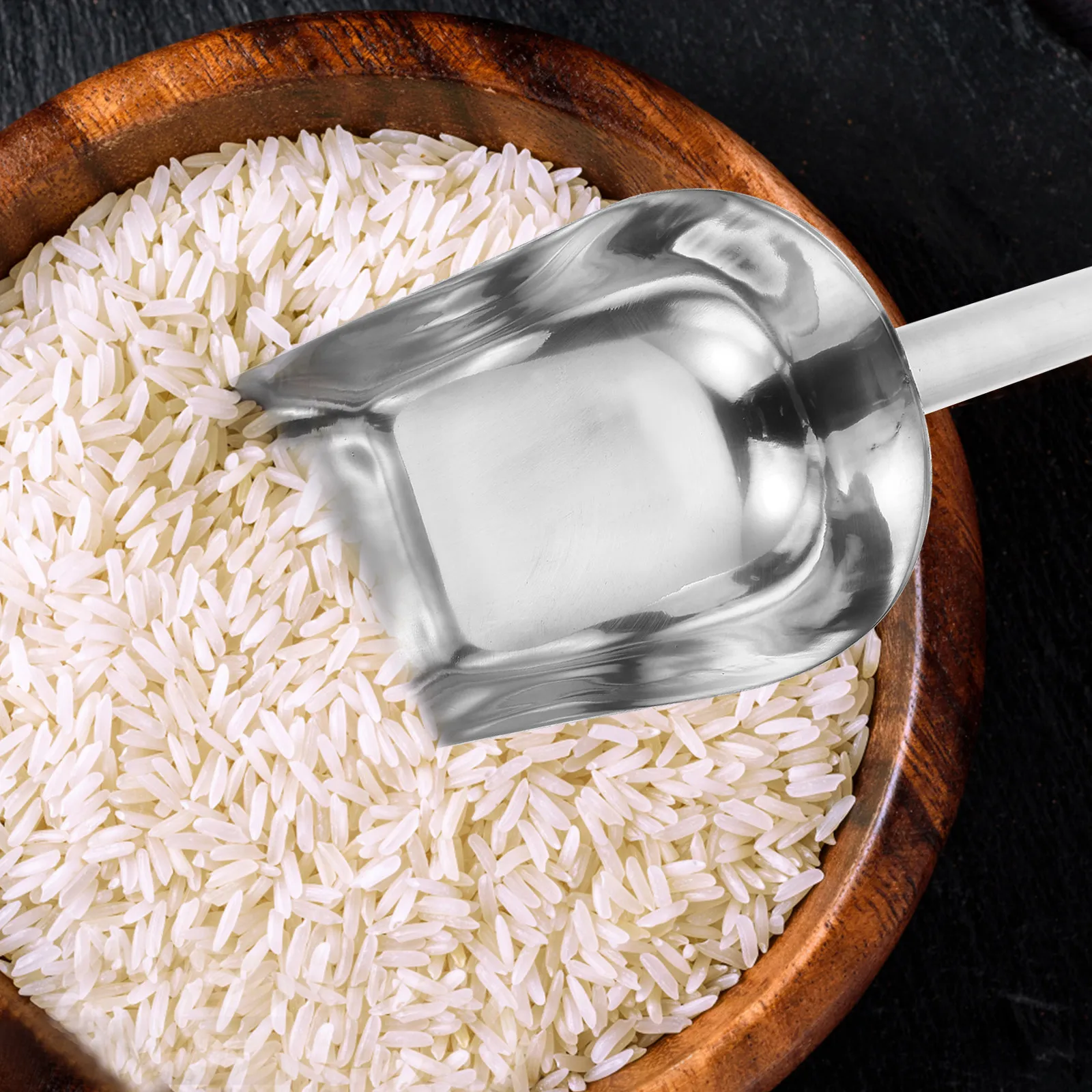 Stainless Steel Ice Scoop Multipurpose Food Shovel Ergonomic Handle Grain Flour Rice Scoop Kitchen Use Ice Cube Shovel view 4