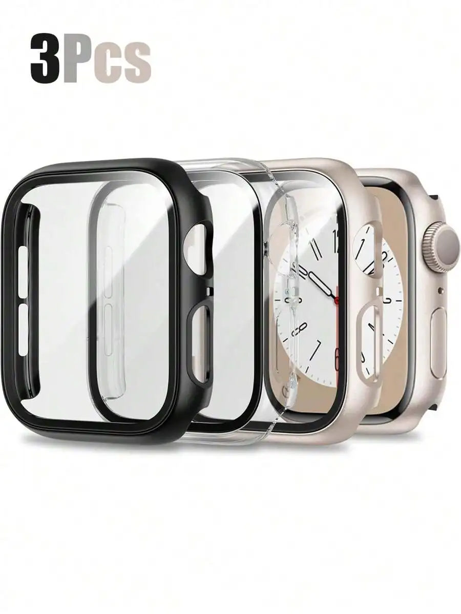 

Набор из 3 защитных чехлов для умных часов с закаленным стеклом, 40-49 мм
