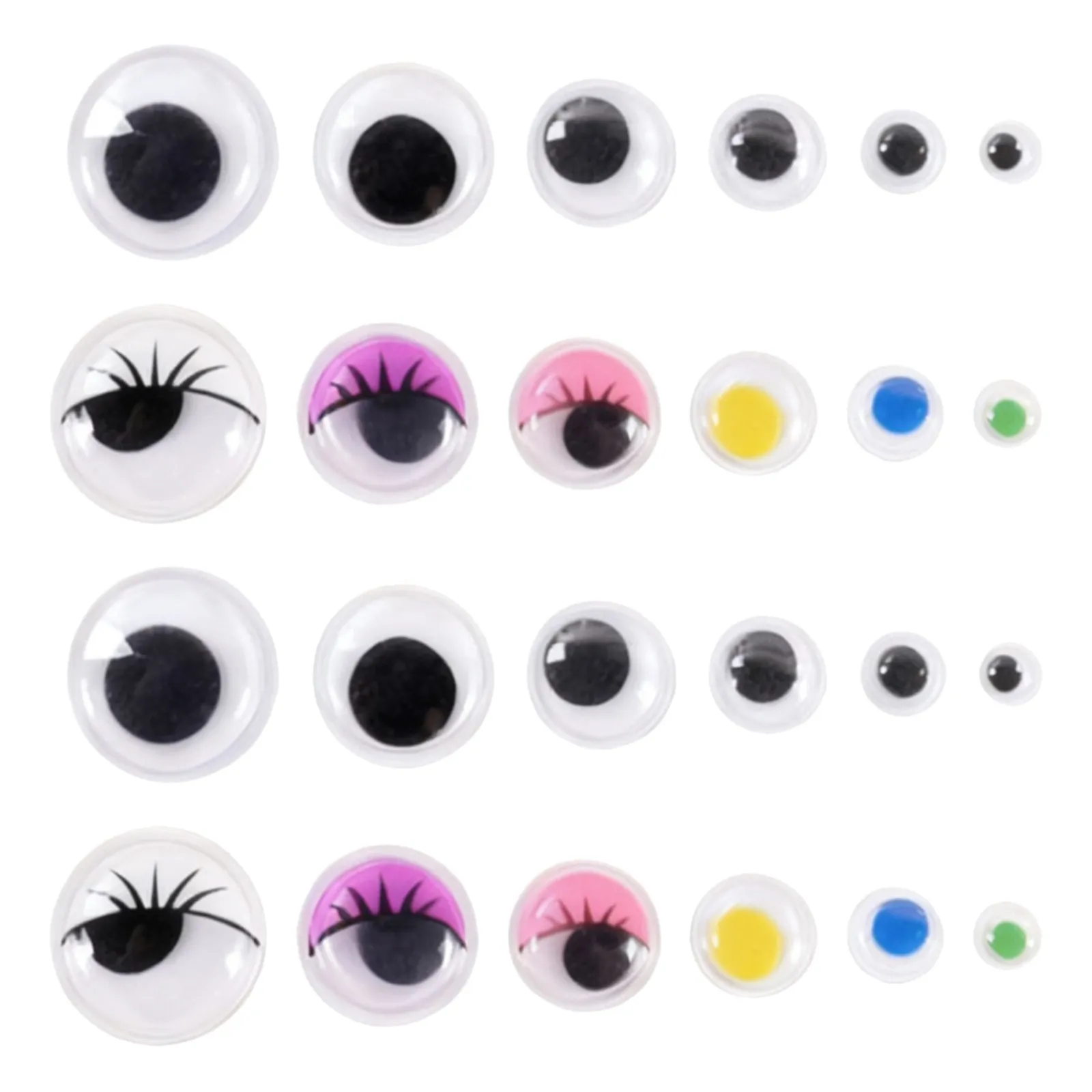 750Pcs Multi Colored Wiggle Eyes in Multiple Sizes 6 8 10 12 15 18Mm Self Adhesive Googly Eyes for Crafts DIY Art Projects