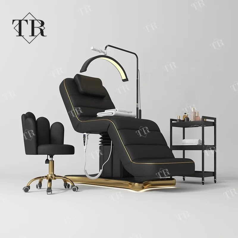 Turri Luxury Electric Facial Spa Chair Aesthetic Table Black Salon Eyelash Beauty Electrical Surgical Bed